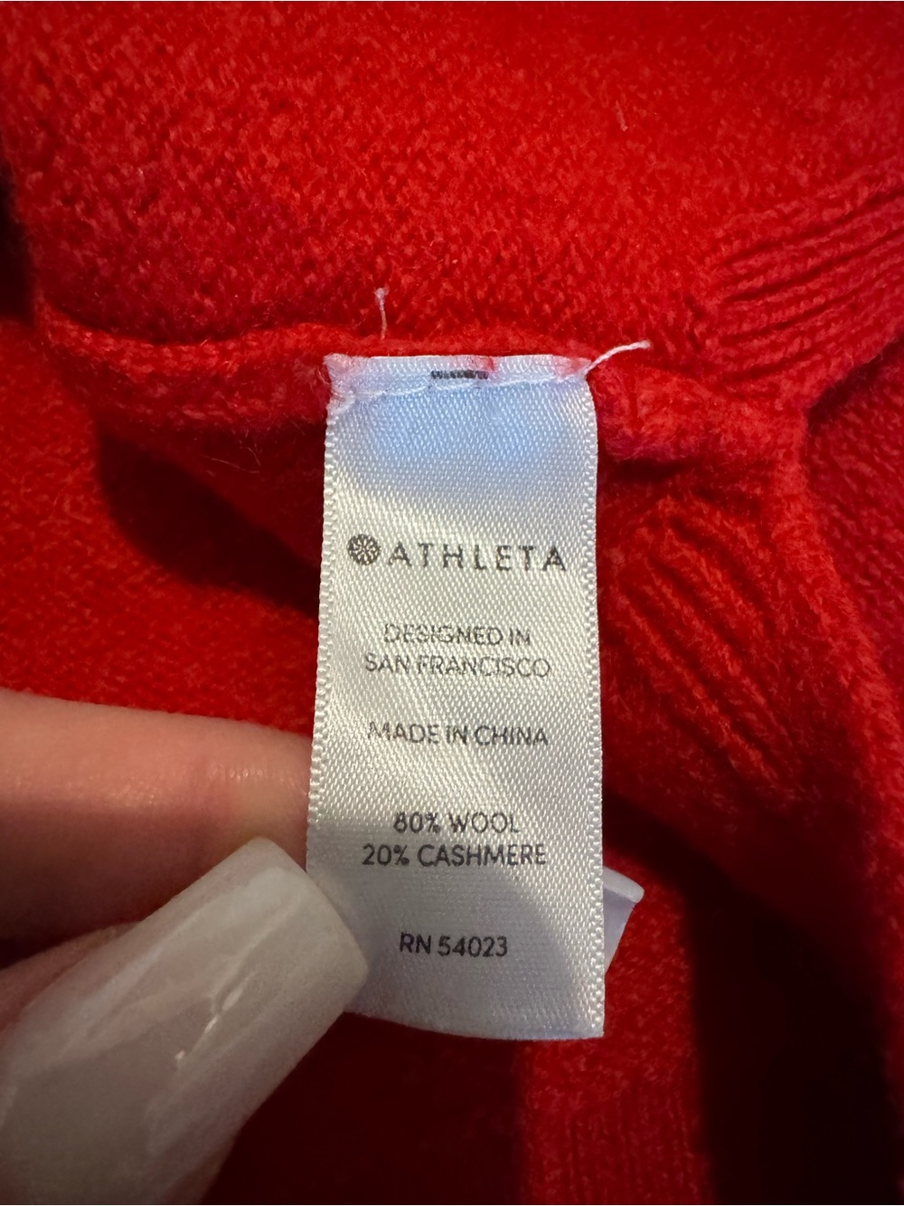 Athleta Red Wool & Cashmere Blend Crewneck Sweater - Picture 3 of 5